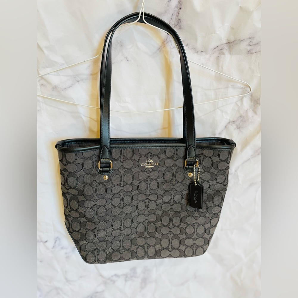 Coach Zip Top Tote with free orange duck